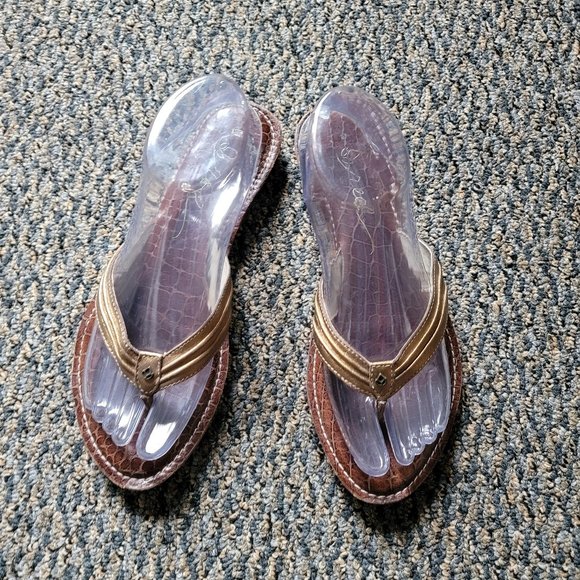 Gold Reef Cushion Thong Sandals Size 7.5 - Picture 6 of 14